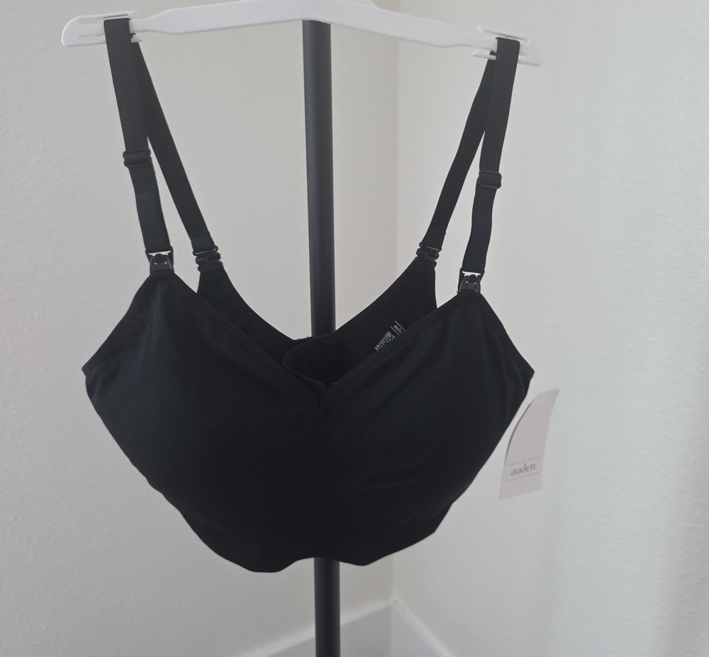 Auden Black Wireless Nursing Bra with Clip-Down Straps